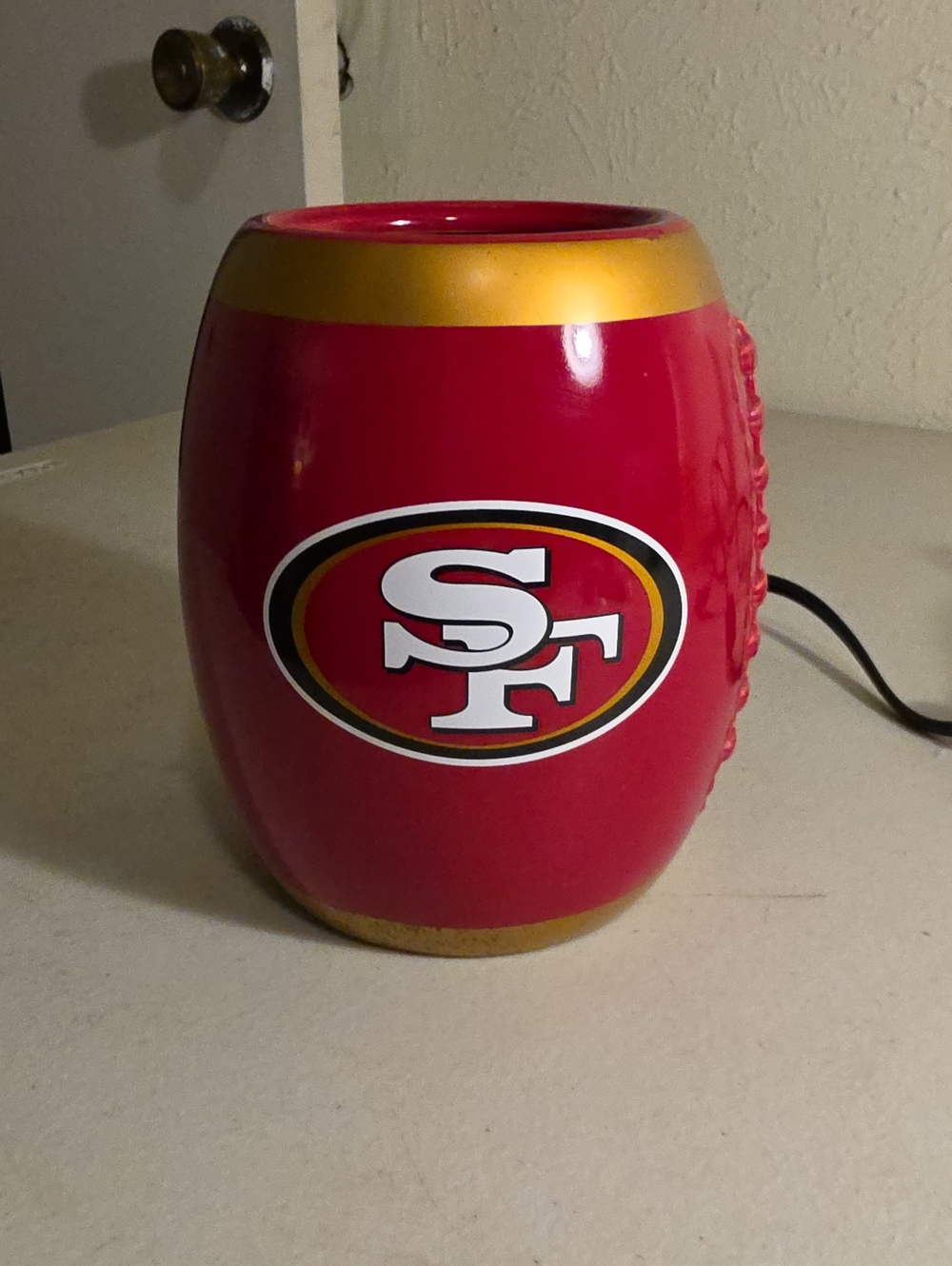 Scentsy San Francisco 49ers Football Warmer Red & Gold Missing Top